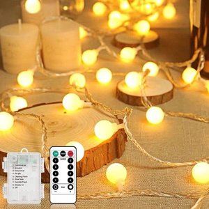 Globe String Lights 33ft 100led, 8 Modes Fairy Lights Battery Operated